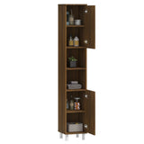 Bathroom Cabinet Brown Oak 30x30x179 cm Engineered Wood 825833