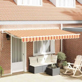 Retractable Awning Manual Multicolour Stripe 400x200 cm Fabric 3329829