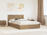 Bed Frame with Drawer with Headboard Manual Engineered Wood 3410341