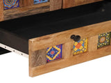 Highboard with Door Natural 60 x 33.5 x 100 cm Solid Mango Wood 4018290