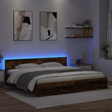 Bed Frame with Headboard Old Wood 200 x 200 cm Engineered Wood 3403601