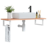 Basin Shelf Wall Mounted Steel and Solid Wood Oak 3302568