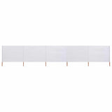 5-panel Wind Screen Fabric 600x160 cm Sand White 47166