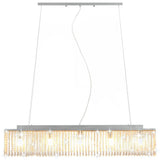 Ceiling Lamp with Crystal Beads Silver 104 cm E14 50860