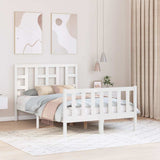 Bed Frame without Mattress White Small Double Solid Wood Pine 3191942