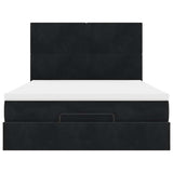 Ottoman Bed with Mattresses Black 140x200cm Velvet 3313405