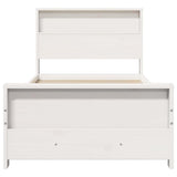 Bed Frame with Headboard White 75 x 190 cm Engineered Wood 877252