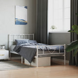 Metal Bed Frame without Mattress with Footboard White 90x200cm 355523