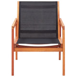 Garden Chair Black Solid eucalyptus wood and Textilene Garden Chair 48701