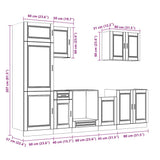 7 Piece Kitchen Cabinet Set Porto Black Engineered Wood 3314782