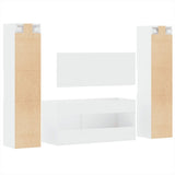 4 Piece Bathroom Furniture Set White Engineered Wood 3308536