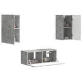 TV Cabinet Set Wall-mounted 6 pcs Concrete Grey Engineered Wood 3409063