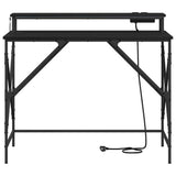 Desk with Shelf Black Oak 100 x 50 x 86.5 cm Engineered Wood 859395