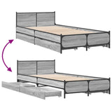 Bed Frame with Drawers without Mattress Grey Sonoma 75x190 cm Small Single 3279975