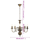 Chandelier Antique Black 5 x E14 Bulbs 281615
