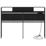 Storage Headboard with Shelf Black oak 120 cm Engineered wood 859630