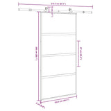 Sliding Door with Hardware Set 102.5x205 cm Tempered Glass&Aluminium 3333000