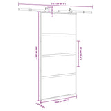 Sliding Door with Hardware Set 102.5x205 cm Tempered Glass&Aluminium 3333000