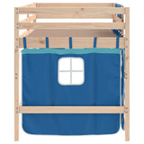 Kids' Loft Bed with Curtains without Mattress Blue 90x200cm 3206965
