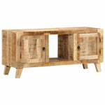 ZNTS TV Cabinet 105x46x32 cm Solid Wood Rough Mango 4104521