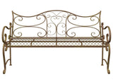 Garden Bench 2-Seater 114 x 56.5 x 90 cm Steel Antique Brown 42029539