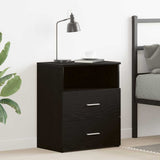 Nightstand with Drawer Black Oak 50 x 32 x 60cm Engineered Wood 862051