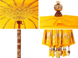 Balinese Parasol Yellow 215 x 215 x 260 cm Cotton and Wood 42006461