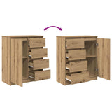 Sideboard with Drawers Artisan Oak 71x35x84 cm Engineered Wood 861588