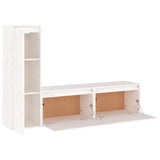 TV Cabinets 3 pcs White Solid Wood Pine 3100120