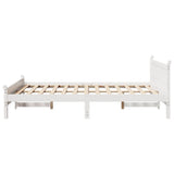 Bed Frame without Mattress White 135x190 cm Double Solid Wood Pine 855607