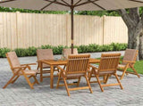 7-Piece Garden Dining Set Natural Solid Acacia Wood 3434580