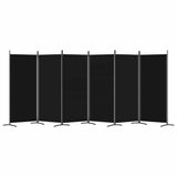 6-Panel Room Divider Black 520x180 cm Fabric 350273