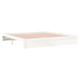 Bed Frame without Mattress White Solid Wood 200x200 cm 814970
