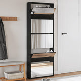 Shoe Cabinet with Mirror 5-Layer Black 63x17x169.5 cm 3228280
