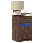 ZNTS Bedside Cabinets with LED Lights 2 pcs Brown Oak Engineered Wood 852011