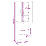 Washing Machine Cabinet Concrete Grey 64x25.5x190 cm 808417