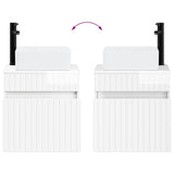 Wall-mounted Sink Vanity High Gloss White 49 x 41 x 63 cm 890566
