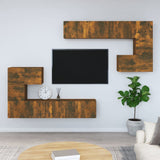Wall-mounted TV Cabinet Smoked Oak Engineered Wood 3114587
