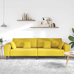 Velvet Sofa with Cushion Yellow 210 cm Velvet 3335159