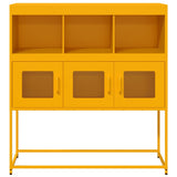 ZNTS Sideboard Mustard Yellow 100.5x39x107 cm Cold-rolled Steel 853419