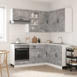Kitchen Unit LUCCA 8 pcs Concrete Grey Engineered Wood 3438394