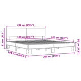 Bed Frame without Mattress Black 200x200 cm 3280172