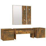 Hallway Furniture Set Smoked Oak Engineered Wood 3120200