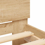 Bed Frame with Headboard and LED Sonoma Oak 120x190 cm Small Double 3207639