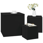 Side Tables 3 pcs Black Engineered Wood 808586