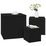 Side Tables 3 pcs Black Engineered Wood 808586