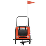Pet Bike Trailer Orange and Grey Oxford Fabric and Iron 93893