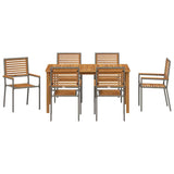 Garden Dining Set 7 pcs Grey Solid Acacia Wood 3365521