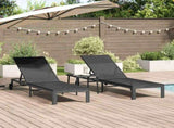 Sunbed Reclining 2-person 3 pcs Black Poly Rattan 42004131