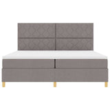 Box Spring Bed with Headboard Taupe 200 x 200 cm Fabric 3339725